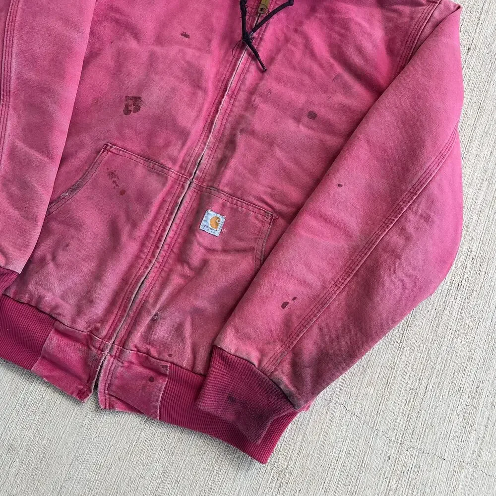 Carhartt WOMENS WJ130 pink hooded work wear jacket